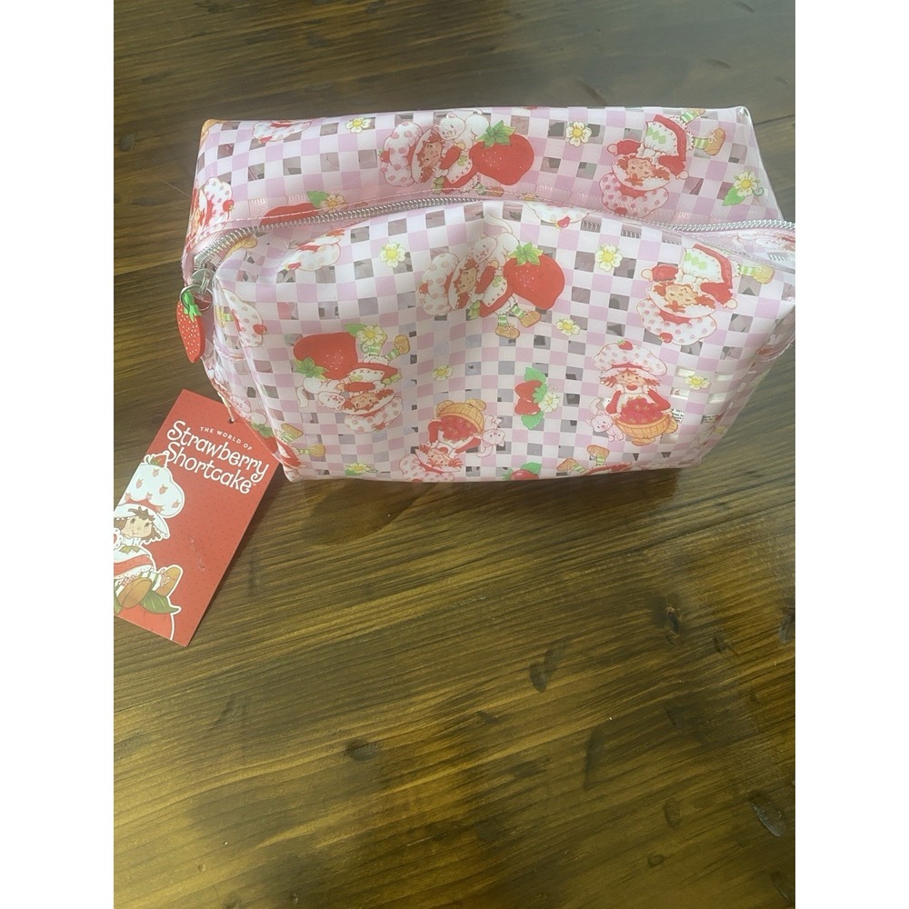 NWT Strawberry Shortcake gingham makeup Cosmetic Bag SKU DC1